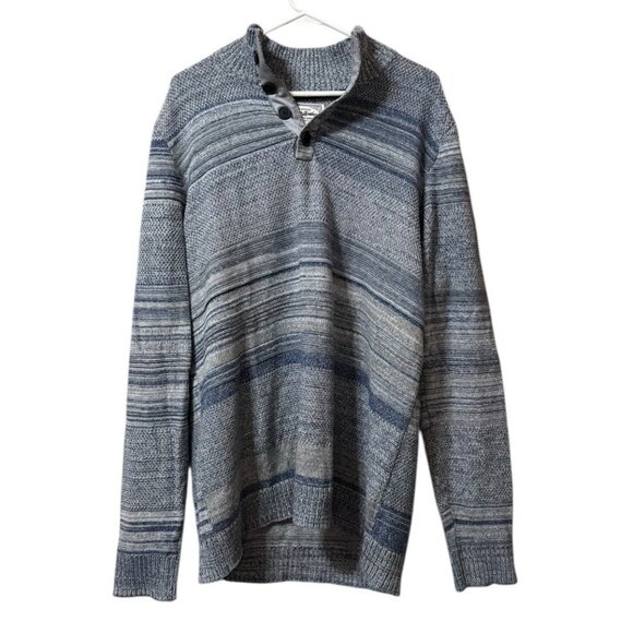 Flag & Anthem Sweater Men Size Large Long Sleeve Knit Buttons Cotton Preppy City - Picture 1 of 12